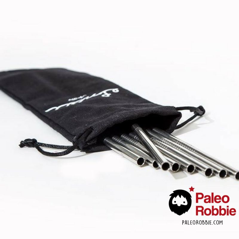 Re-usable Straw 6 pack + Cleaning Brush + Pouch